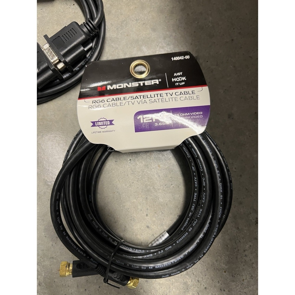 Monster Just Hook It Up 12 ft. Video Coaxial Cable New In Box